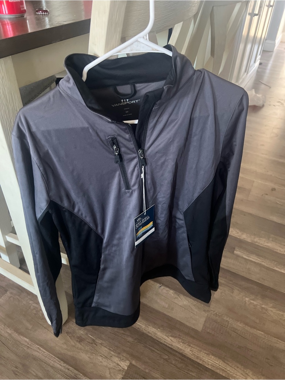 Van Heusen Two-Tone Gray and Black Half-Zip Pullover